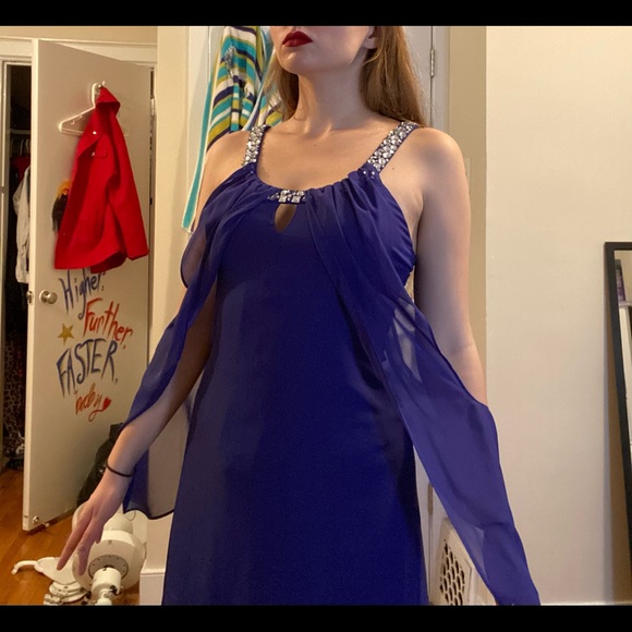 Vibrant Violet Chiffon Mini Dress - Picture 5 of 6